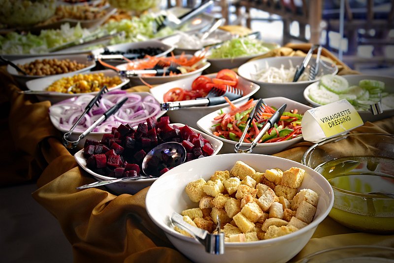 Weekend buffet at Duke's Restaurant, Scorebirds Hotel Angeles City — premium meats, salads, desserts